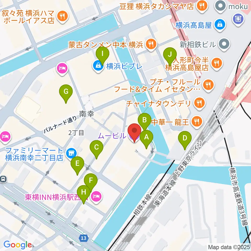ムービル周辺の駐車場・コインパーキング一覧地図