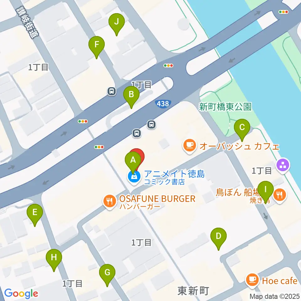 徳島ufotable CINEMA周辺の駐車場・コインパーキング一覧地図