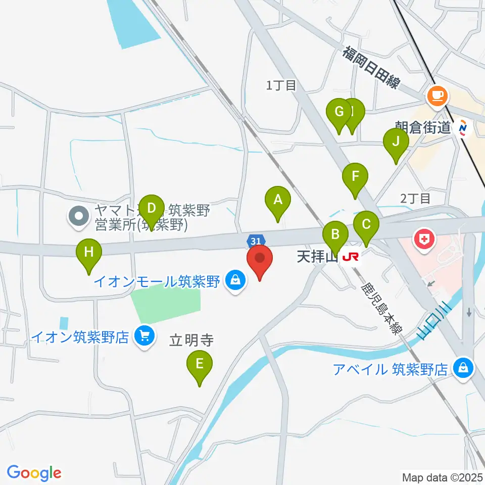 イオンシネマ筑紫野周辺の駐車場・コインパーキング一覧地図