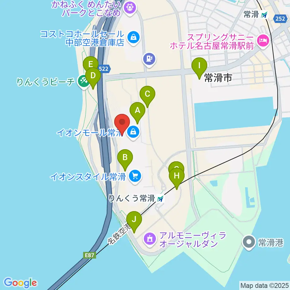 イオンシネマ常滑周辺の駐車場・コインパーキング一覧地図