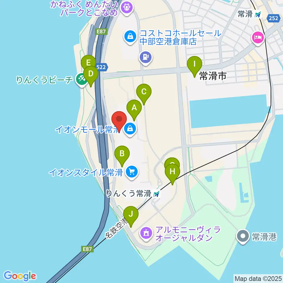 イオンシネマ常滑周辺の駐車場・コインパーキング一覧地図
