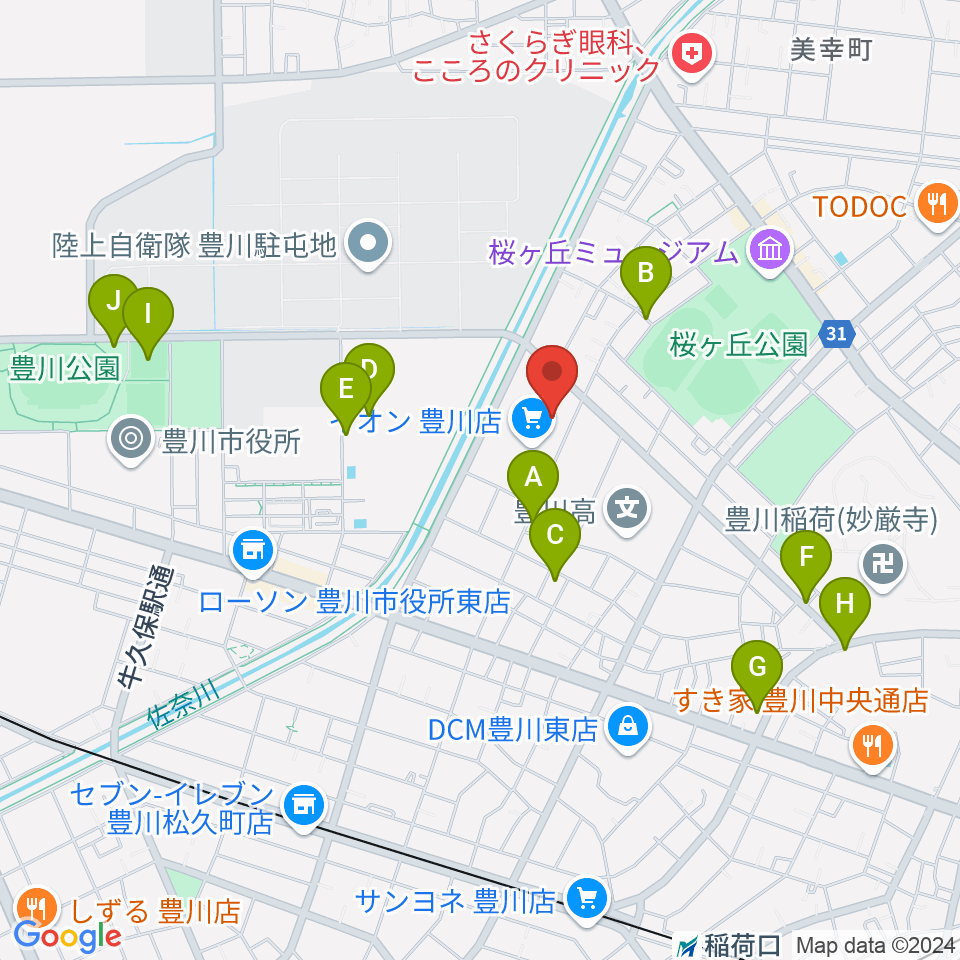 イオンシネマ豊川周辺の駐車場・コインパーキング一覧地図