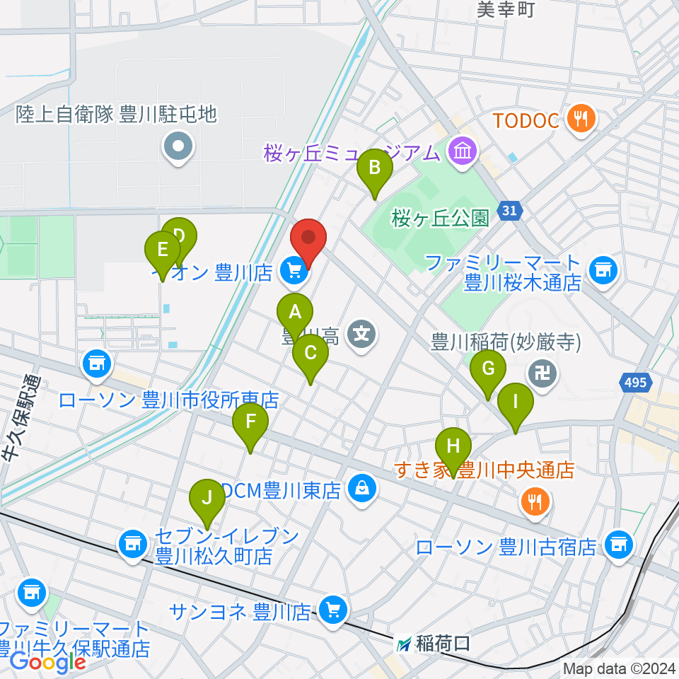 イオンシネマ豊川周辺の駐車場・コインパーキング一覧地図