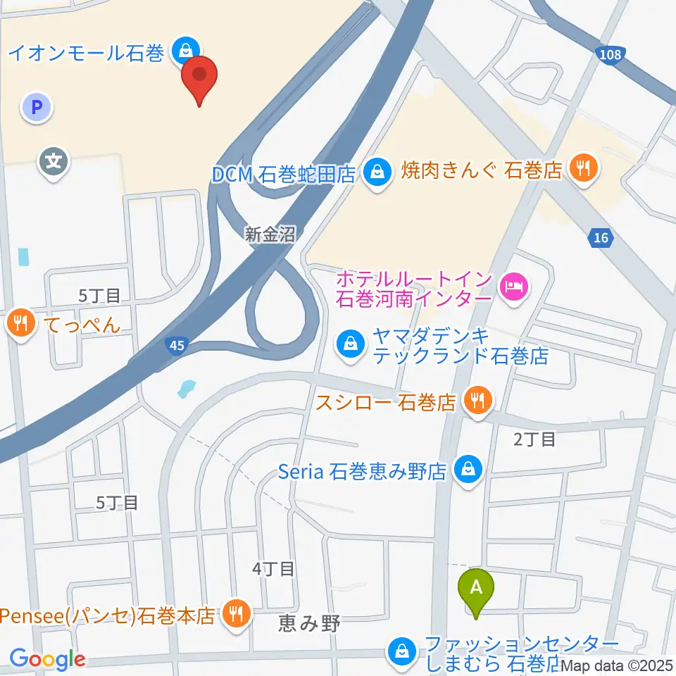 イオンシネマ石巻周辺の駐車場・コインパーキング一覧地図