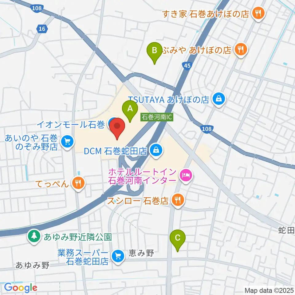 イオンシネマ石巻周辺の駐車場・コインパーキング一覧地図