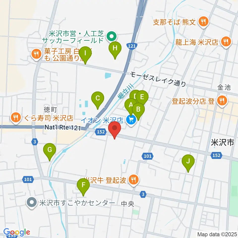 イオンシネマ米沢周辺の駐車場・コインパーキング一覧地図