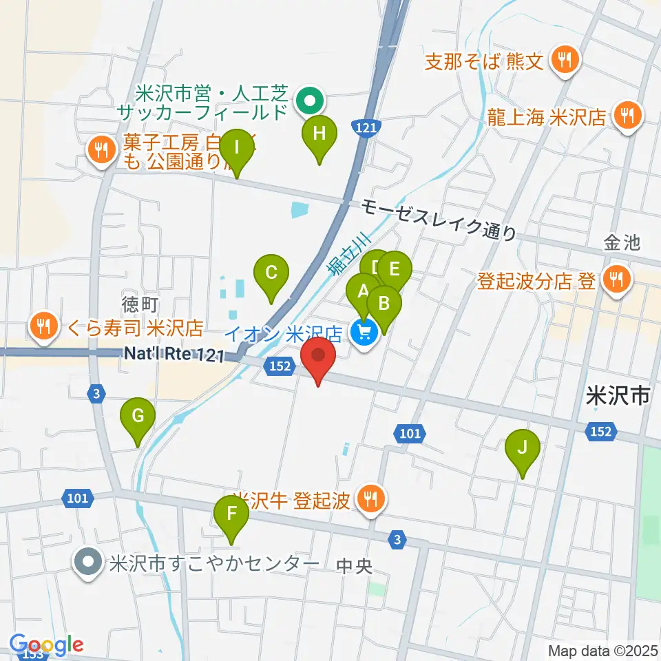 イオンシネマ米沢周辺の駐車場・コインパーキング一覧地図