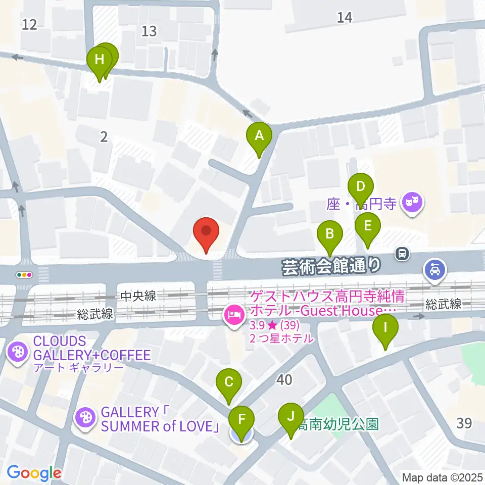 P.I.G.スタジオ周辺の駐車場・コインパーキング一覧地図