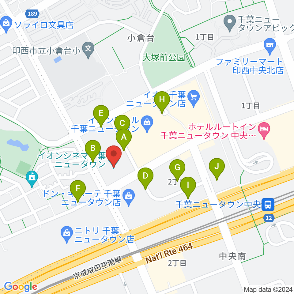 イオンシネマ千葉ニュータウン周辺の駐車場・コインパーキング一覧地図