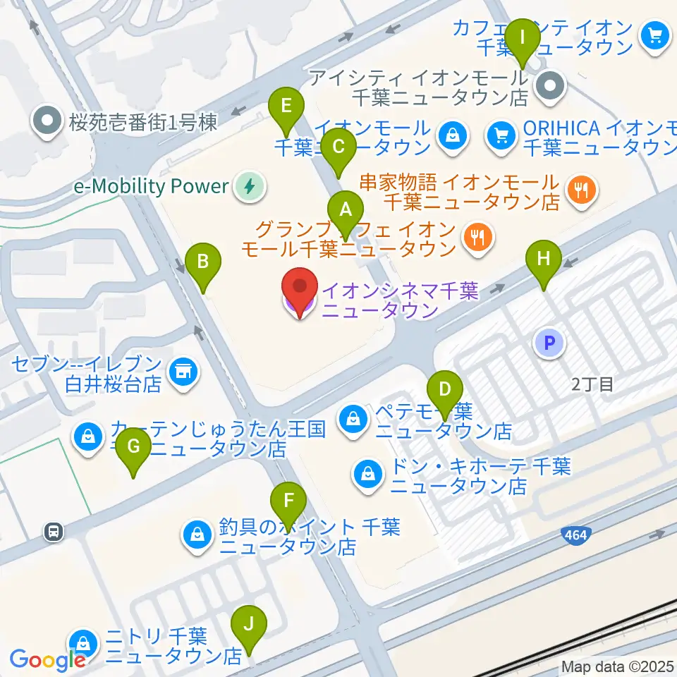 イオンシネマ千葉ニュータウン周辺の駐車場・コインパーキング一覧地図