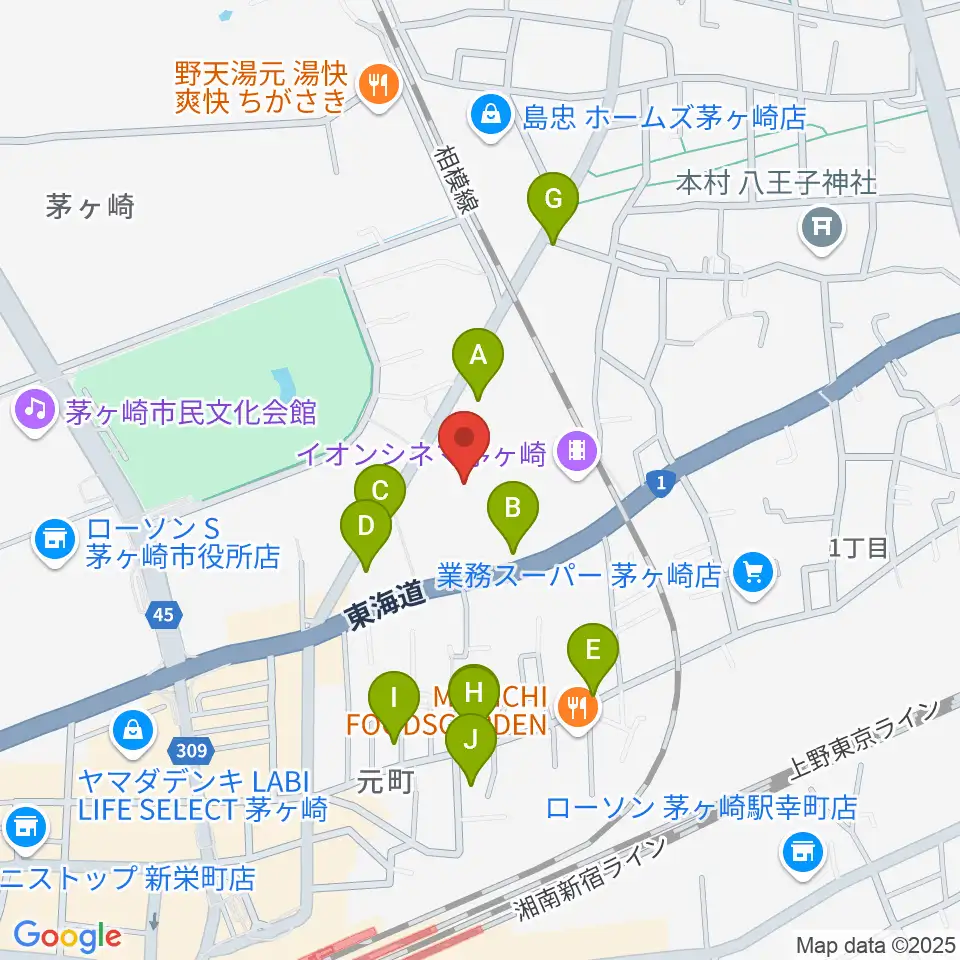 イオンシネマ茅ヶ崎周辺の駐車場・コインパーキング一覧地図