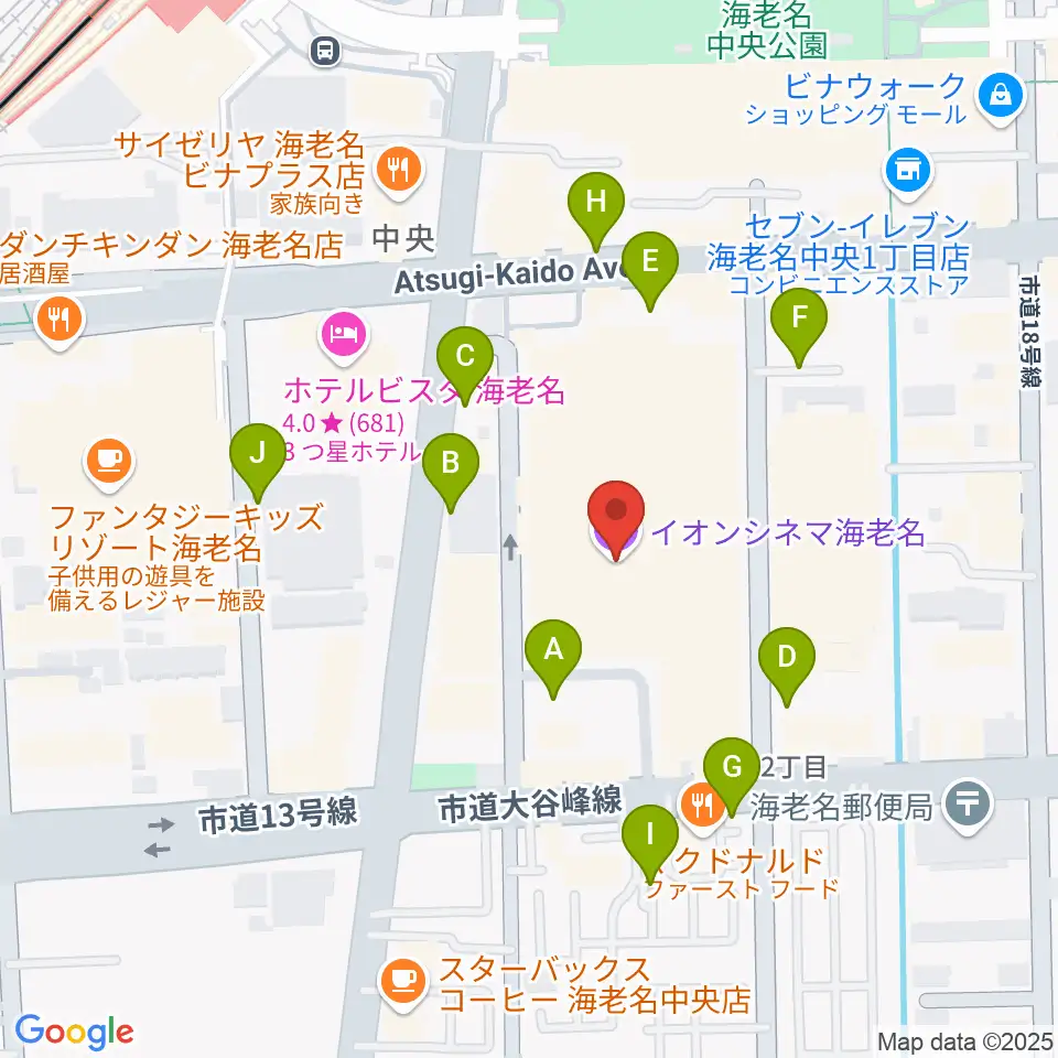 イオンシネマ海老名周辺の駐車場・コインパーキング一覧地図