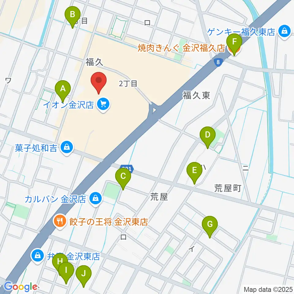 イオンシネマ金沢周辺の駐車場・コインパーキング一覧地図