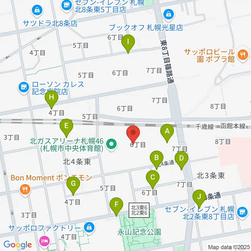 北ガスアリーナ札幌46周辺の駐車場・コインパーキング一覧地図