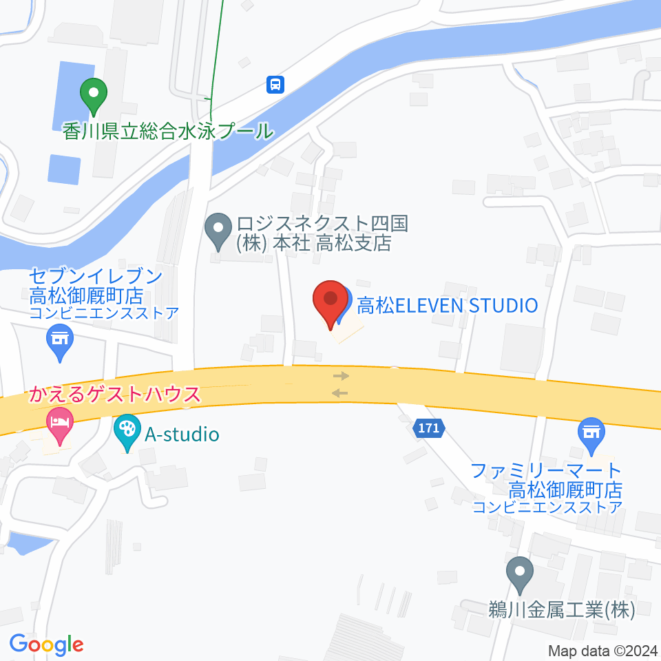 高松 ELEVEN STUDIO周辺の駐車場・コインパーキング一覧地図