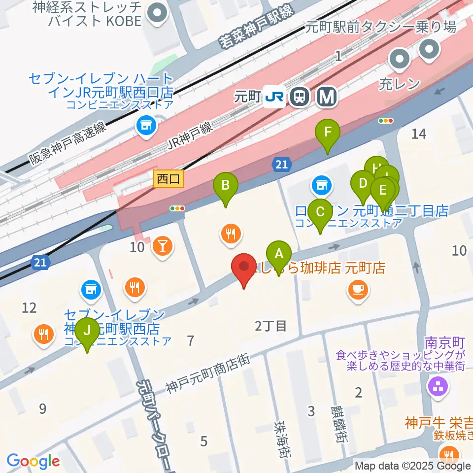 ベースオントップ神戸元町店周辺の駐車場・コインパーキング一覧地図