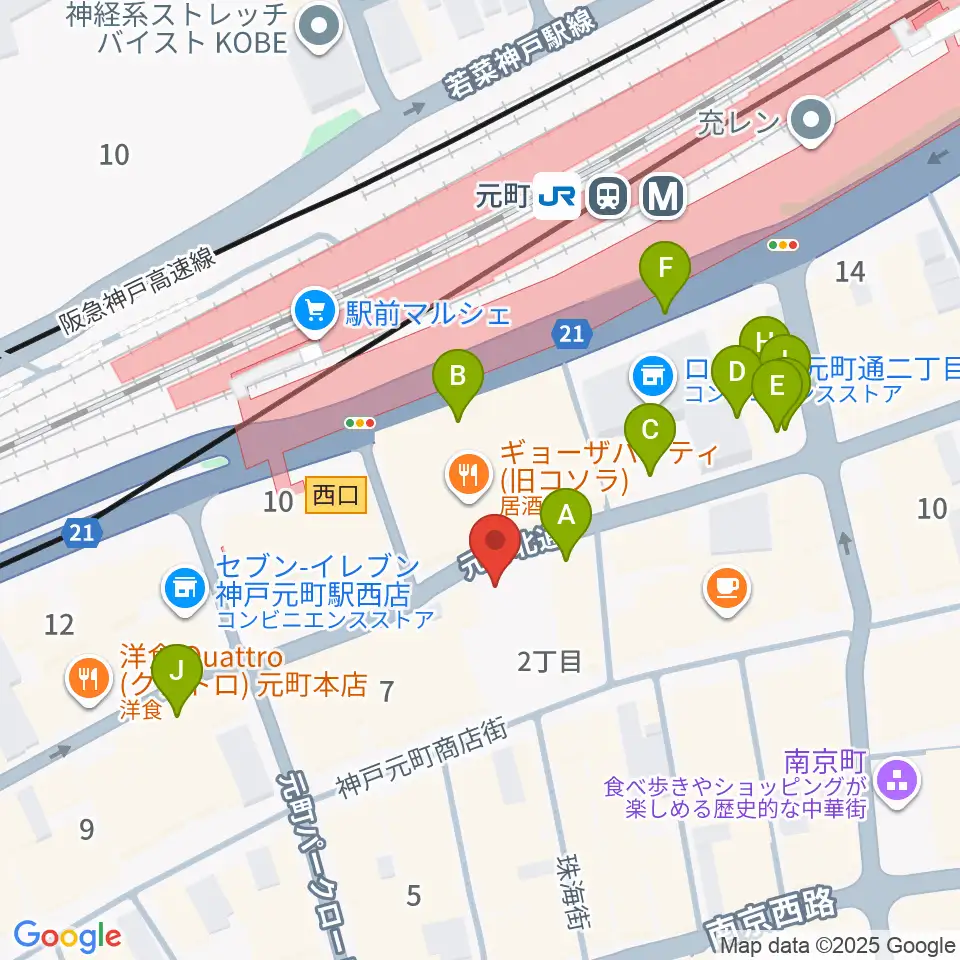 ベースオントップ神戸元町店周辺の駐車場・コインパーキング一覧地図