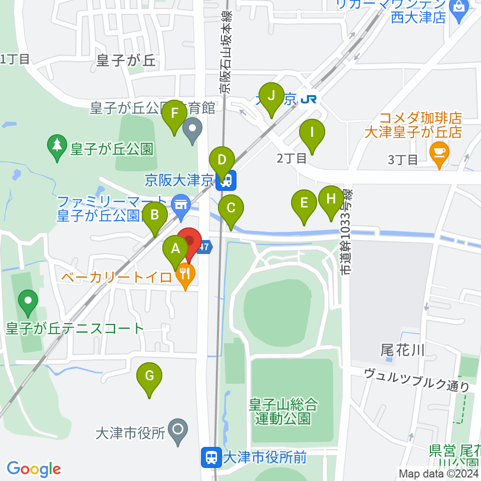 FMおおつ周辺の駐車場・コインパーキング一覧地図