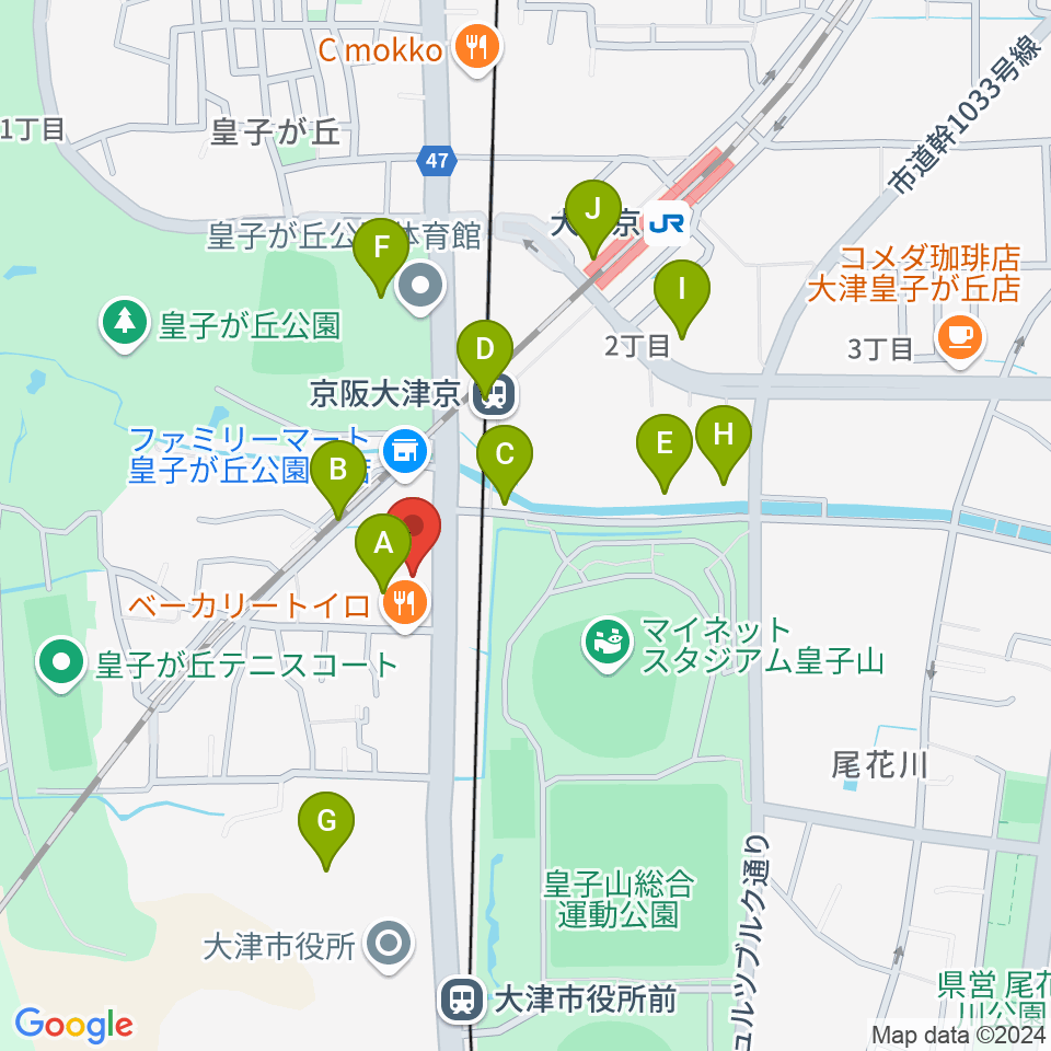 FMおおつ周辺の駐車場・コインパーキング一覧地図