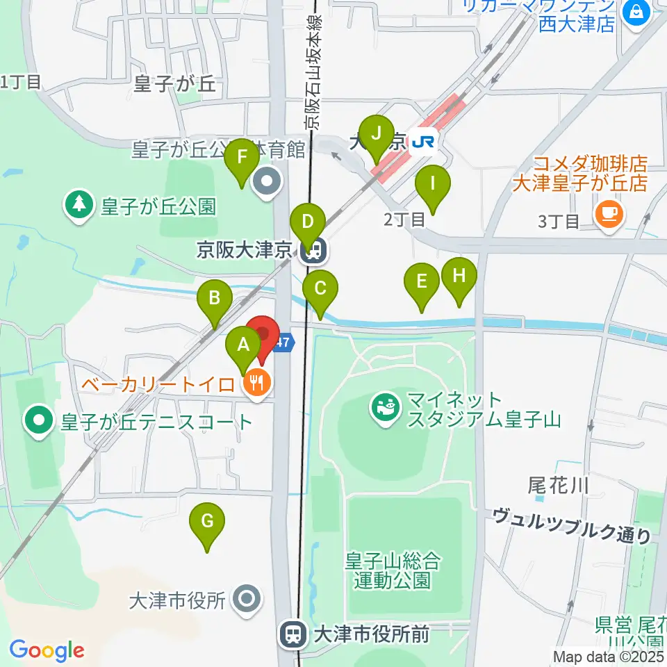 FMおおつ周辺の駐車場・コインパーキング一覧地図