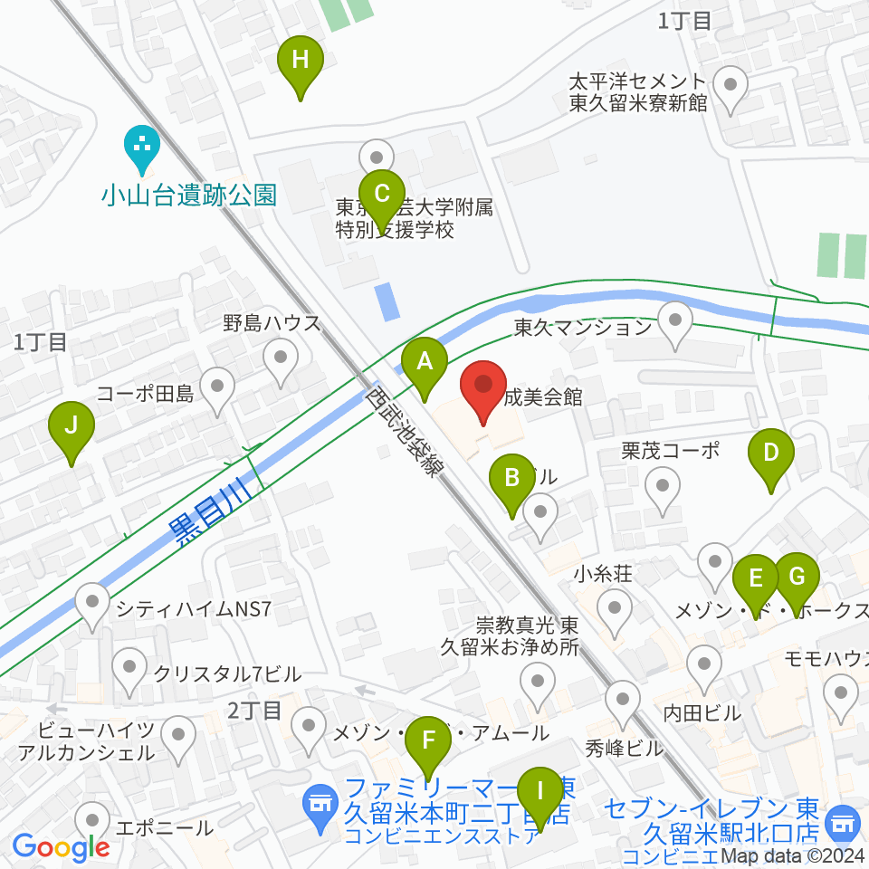 TOKYO854くるめラ周辺の駐車場・コインパーキング一覧地図
