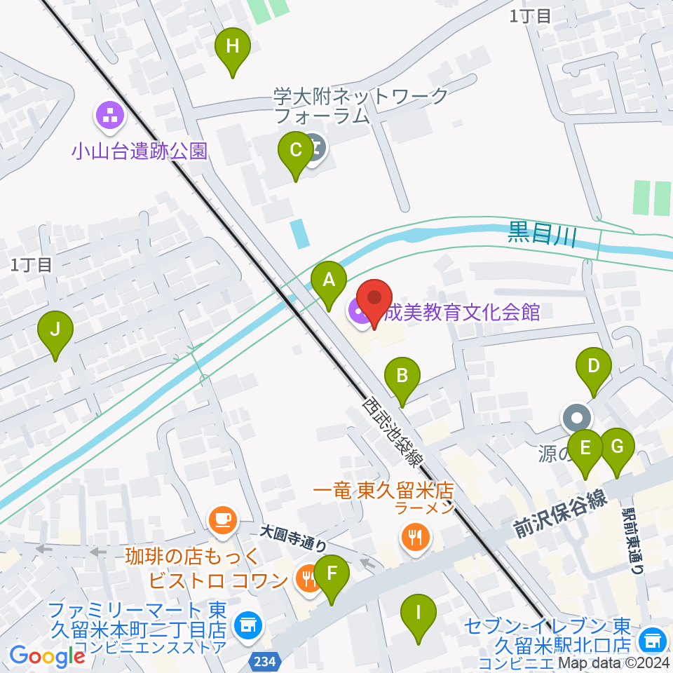 TOKYO854くるめラ周辺の駐車場・コインパーキング一覧地図