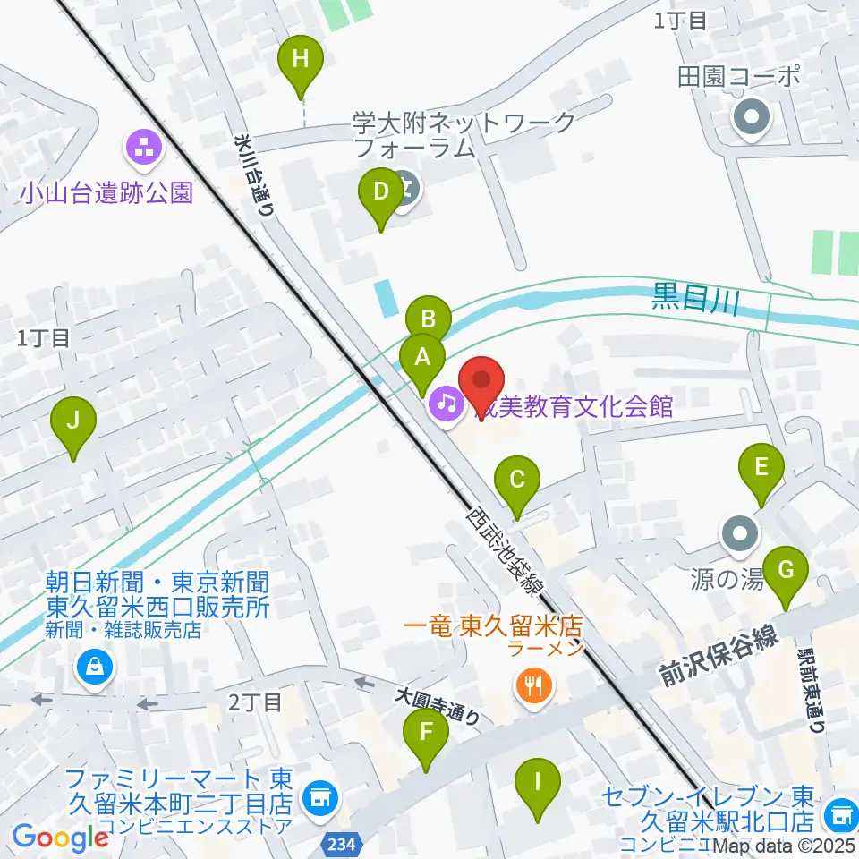 TOKYO854くるめラ周辺の駐車場・コインパーキング一覧地図