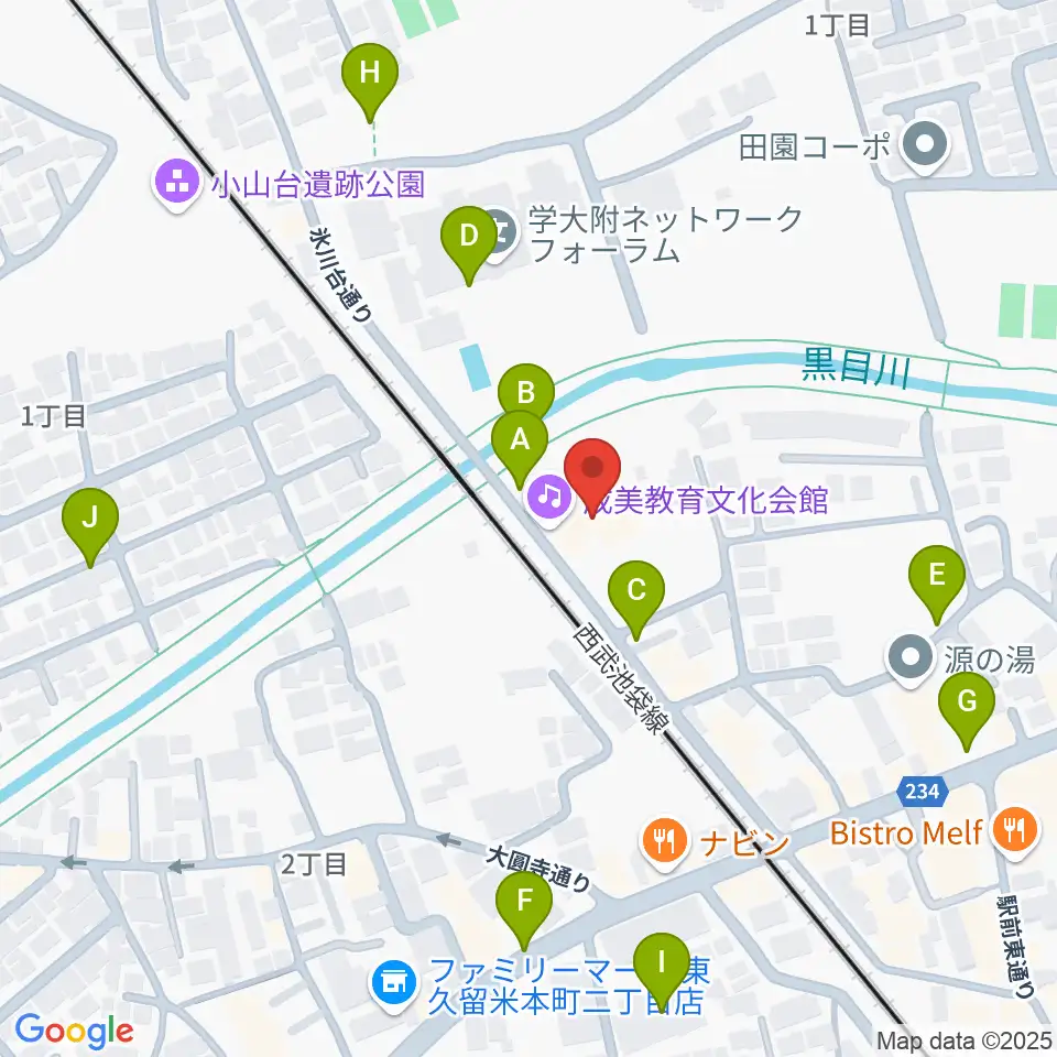 TOKYO854くるめラ周辺の駐車場・コインパーキング一覧地図