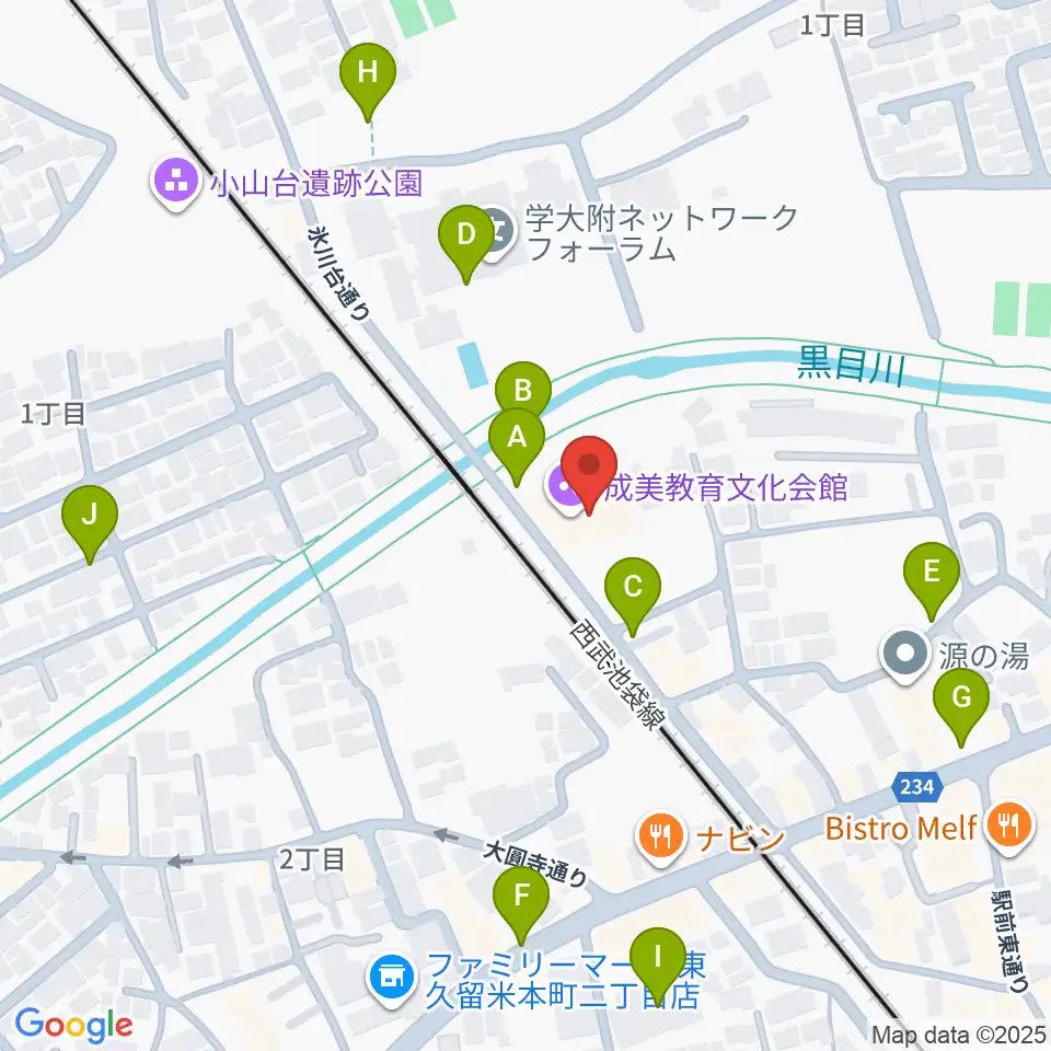 TOKYO854くるめラ周辺の駐車場・コインパーキング一覧地図