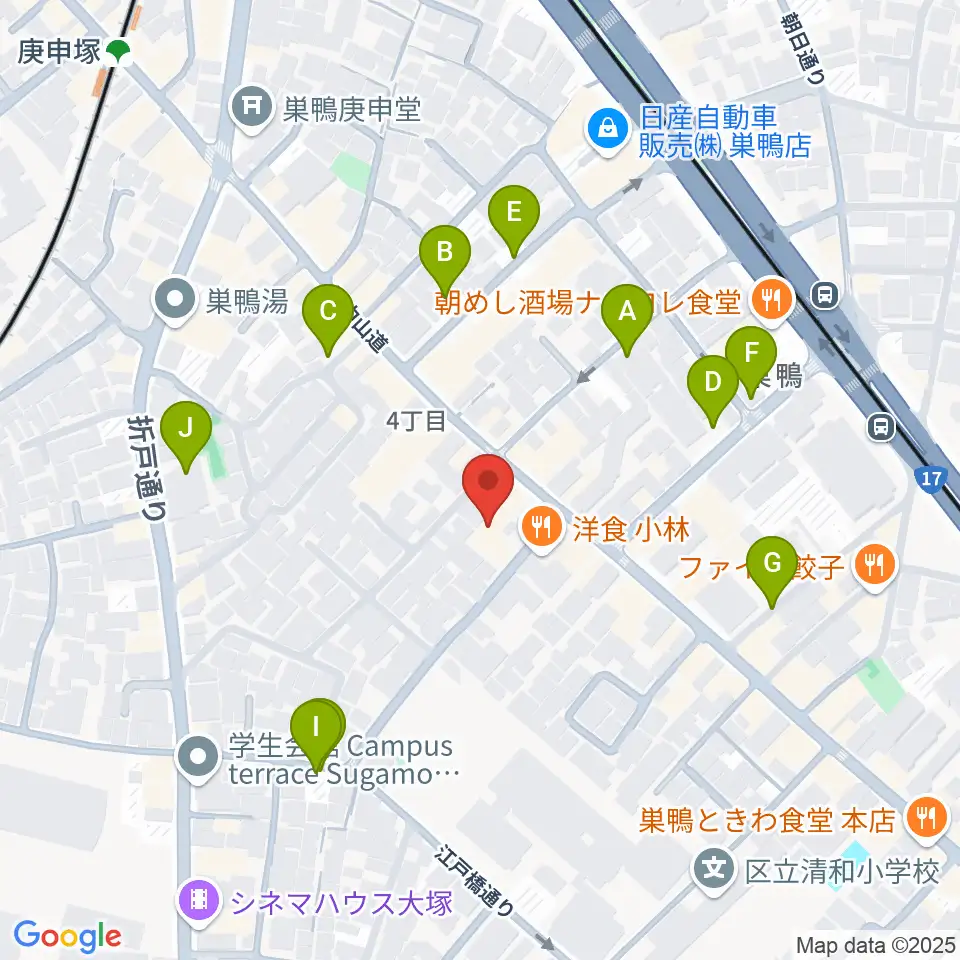 巣鴨地域文化創造館(中山道待夢)周辺の駐車場・コインパーキング一覧地図