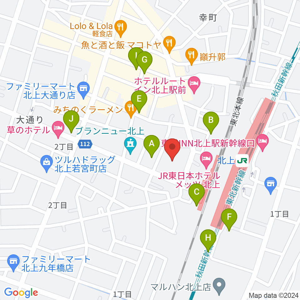 きたかみE&Beエフエム周辺の駐車場・コインパーキング一覧地図