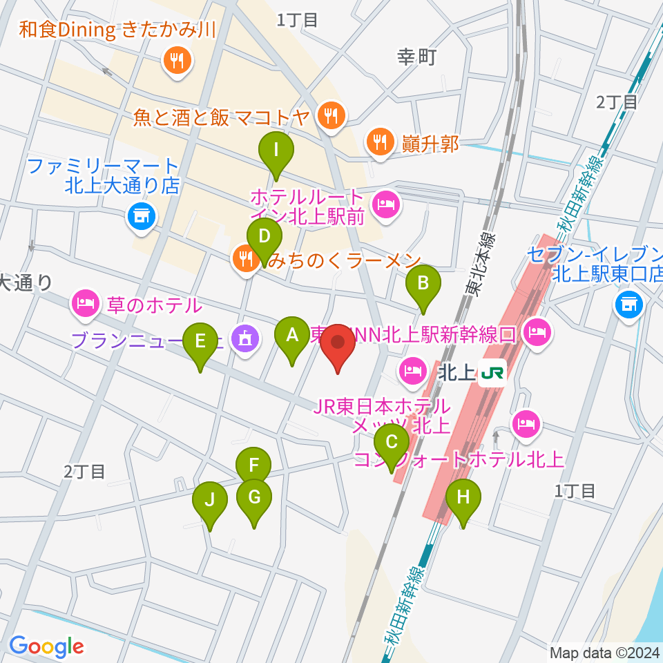 きたかみE&Beエフエム周辺の駐車場・コインパーキング一覧地図