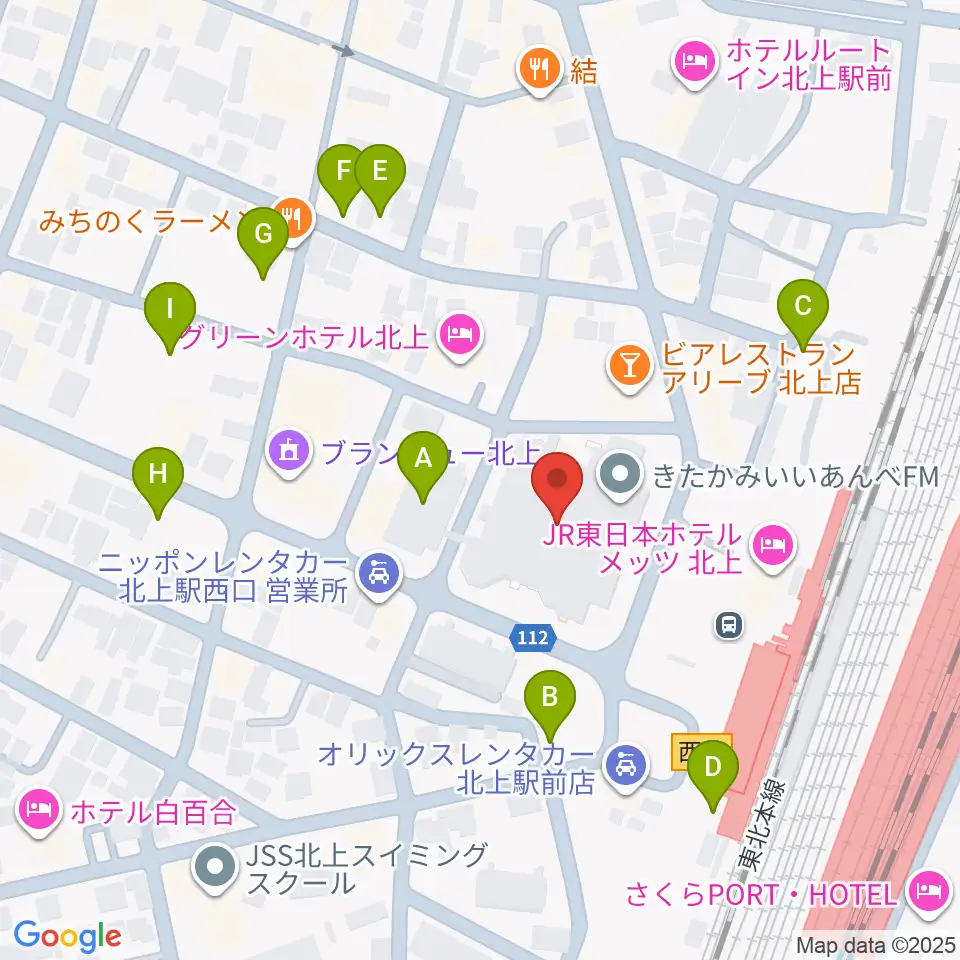 きたかみE&Beエフエム周辺の駐車場・コインパーキング一覧地図
