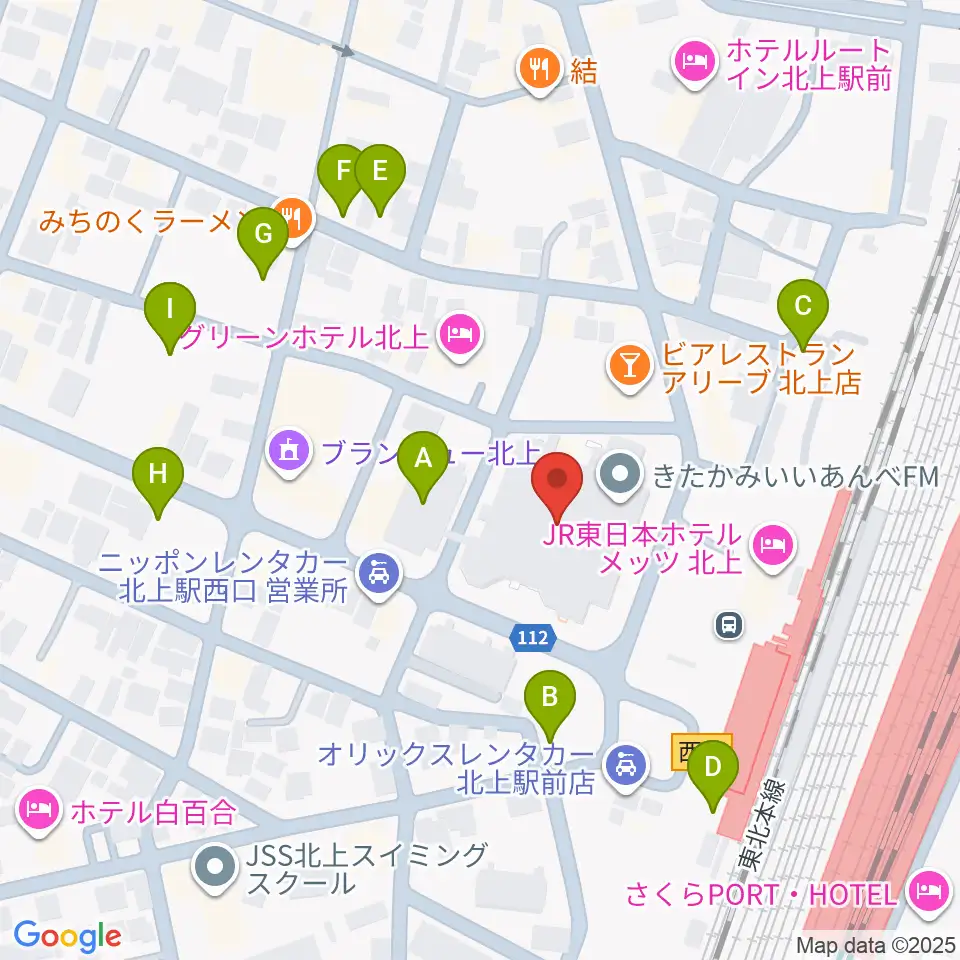 きたかみE&Beエフエム周辺の駐車場・コインパーキング一覧地図