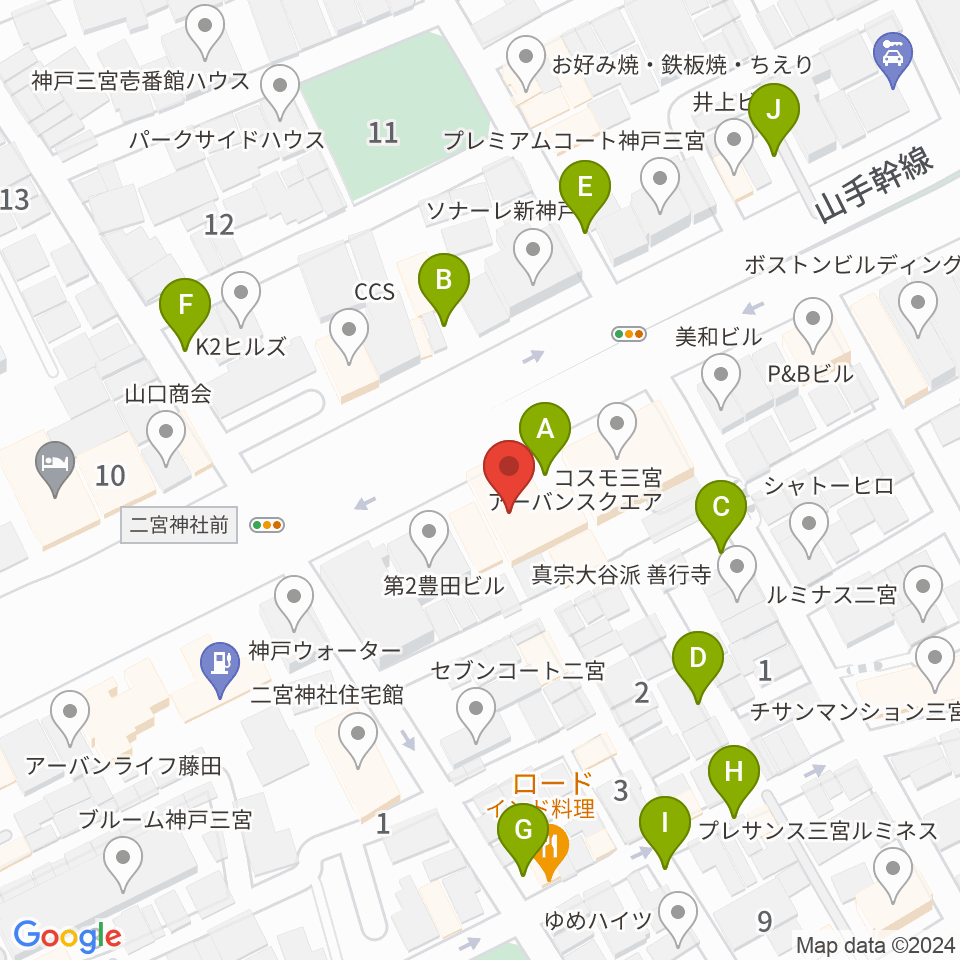 ソアー音楽教室周辺の駐車場・コインパーキング一覧地図