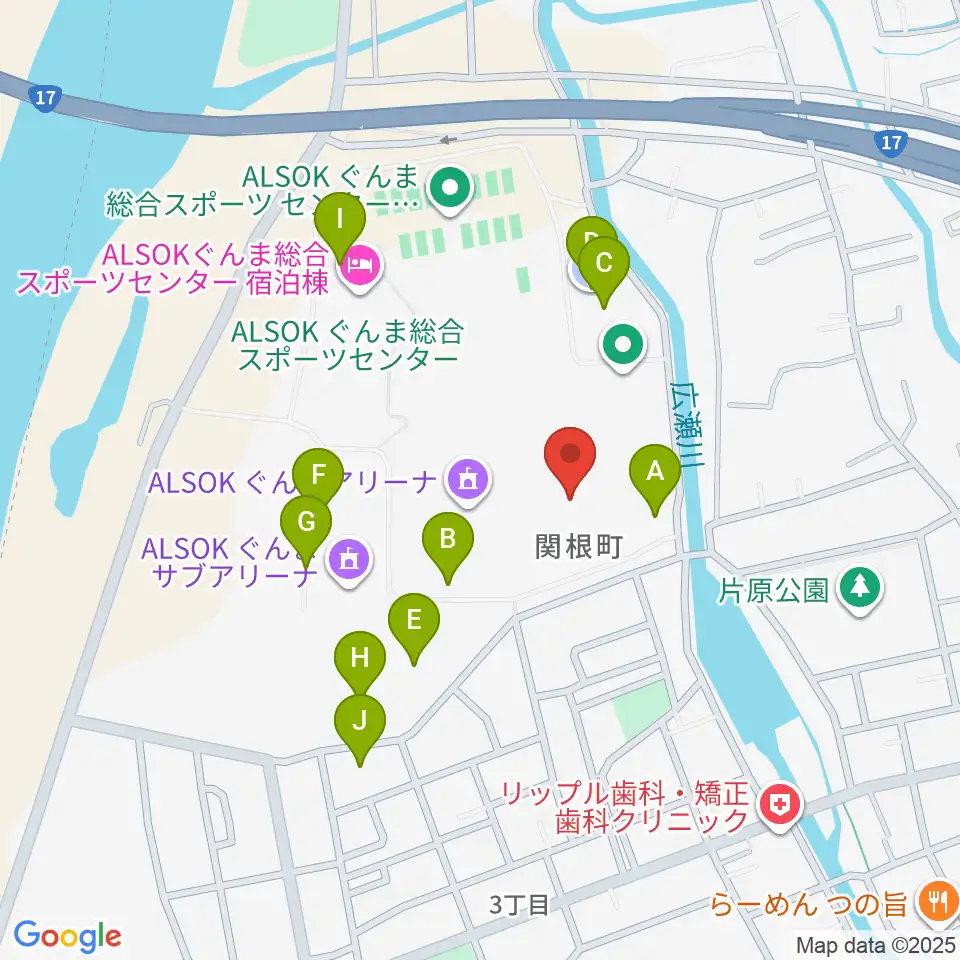 ALSOKぐんま武道館周辺の駐車場・コインパーキング一覧地図