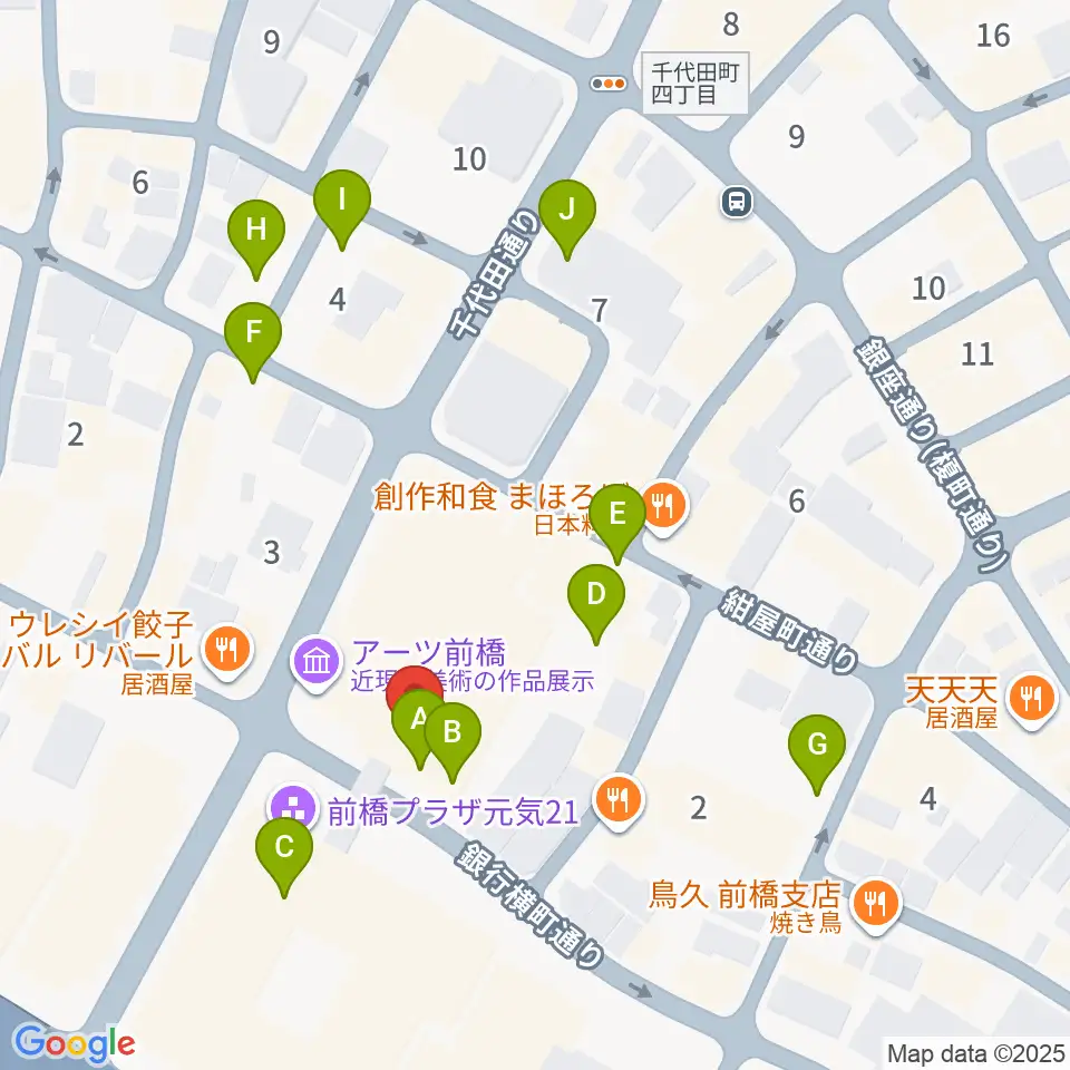 前橋シネマハウス周辺の駐車場・コインパーキング一覧地図