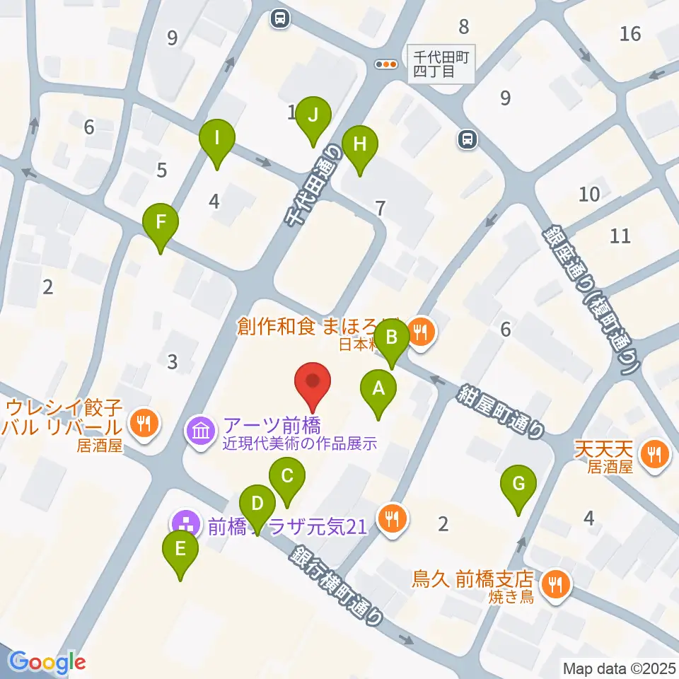 アーツ前橋周辺の駐車場・コインパーキング一覧地図