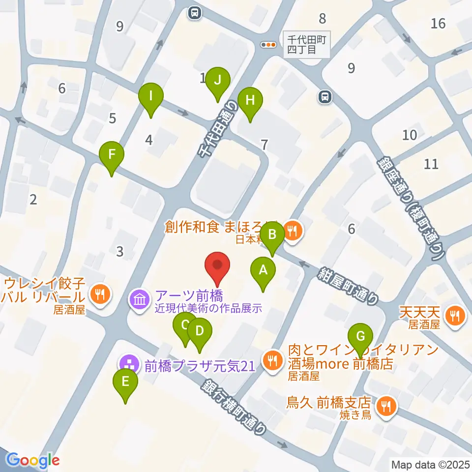 アーツ前橋周辺の駐車場・コインパーキング一覧地図