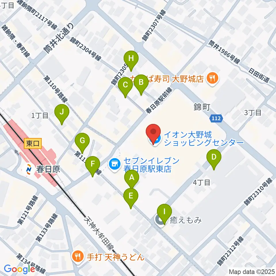 イオンシネマ大野城周辺の駐車場・コインパーキング一覧地図