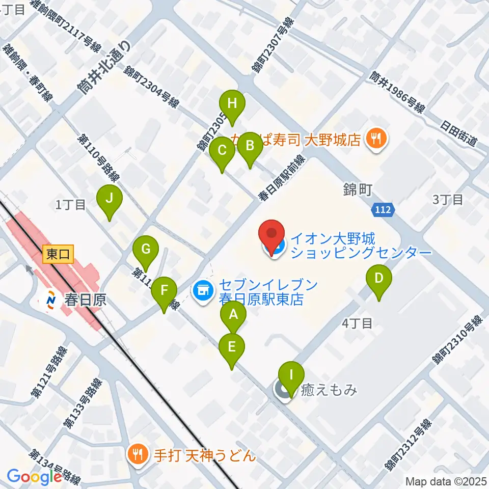 イオンシネマ大野城周辺の駐車場・コインパーキング一覧地図