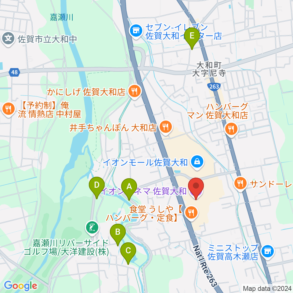 イオンシネマ佐賀大和周辺の駐車場・コインパーキング一覧地図