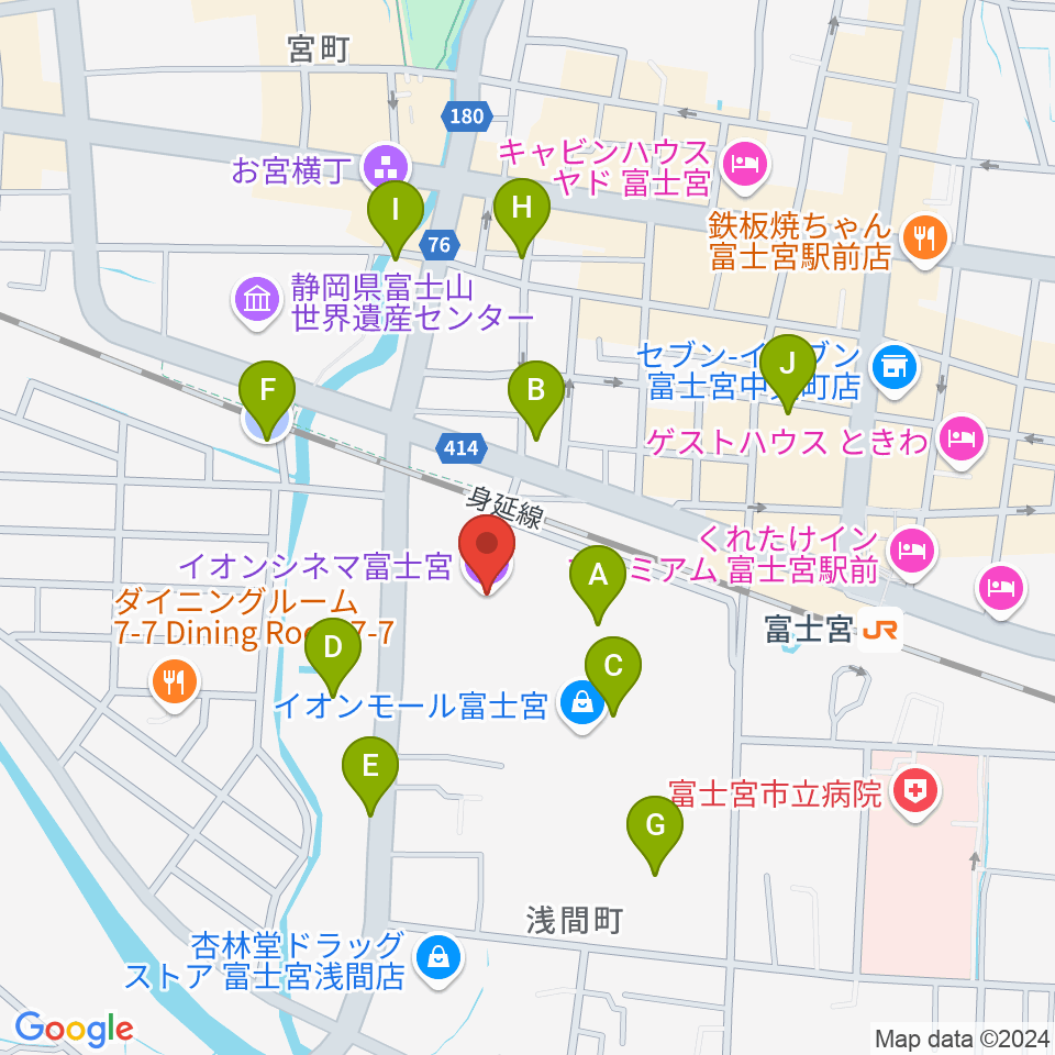 イオンシネマ富士宮周辺の駐車場・コインパーキング一覧地図