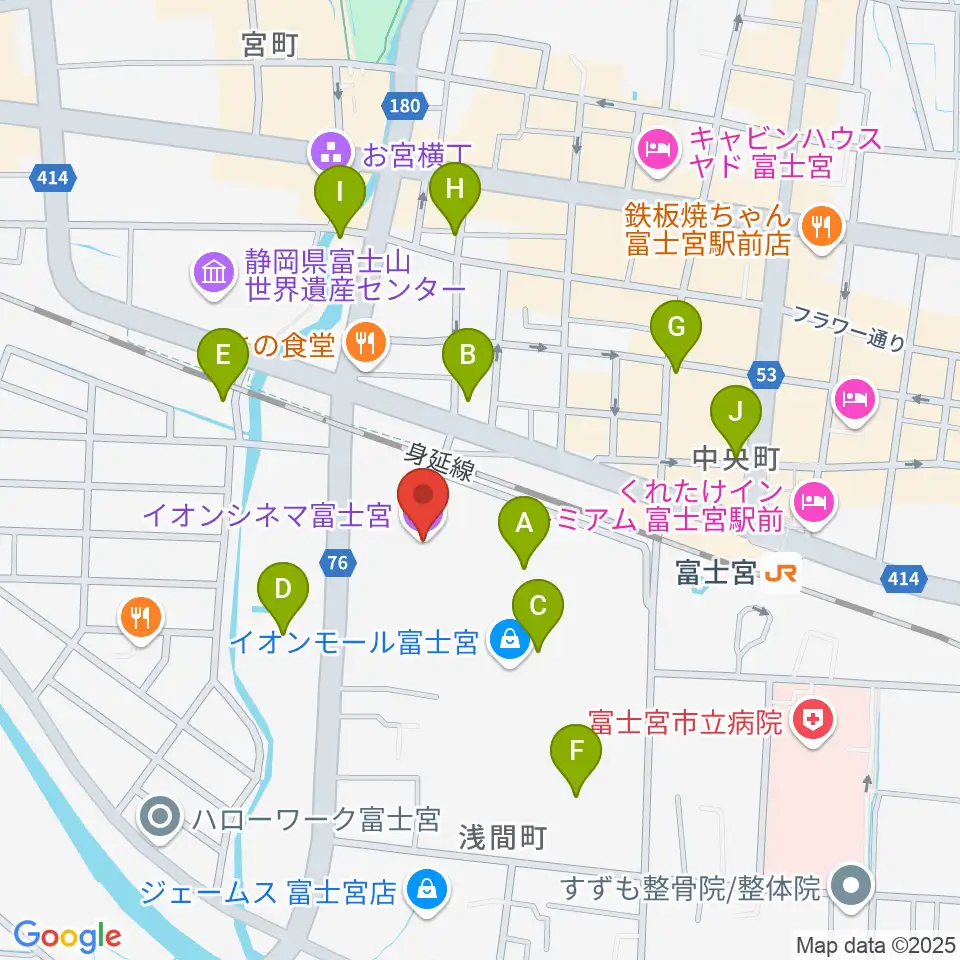 イオンシネマ富士宮周辺の駐車場・コインパーキング一覧地図