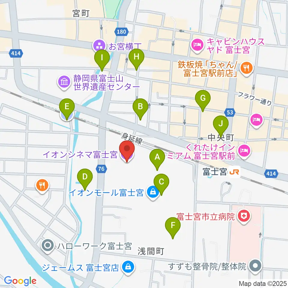 イオンシネマ富士宮周辺の駐車場・コインパーキング一覧地図