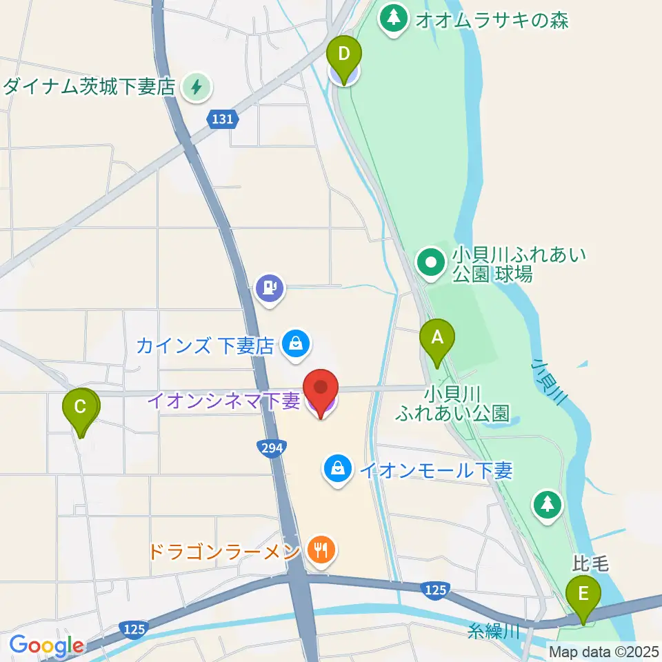 イオンシネマ下妻周辺の駐車場・コインパーキング一覧地図