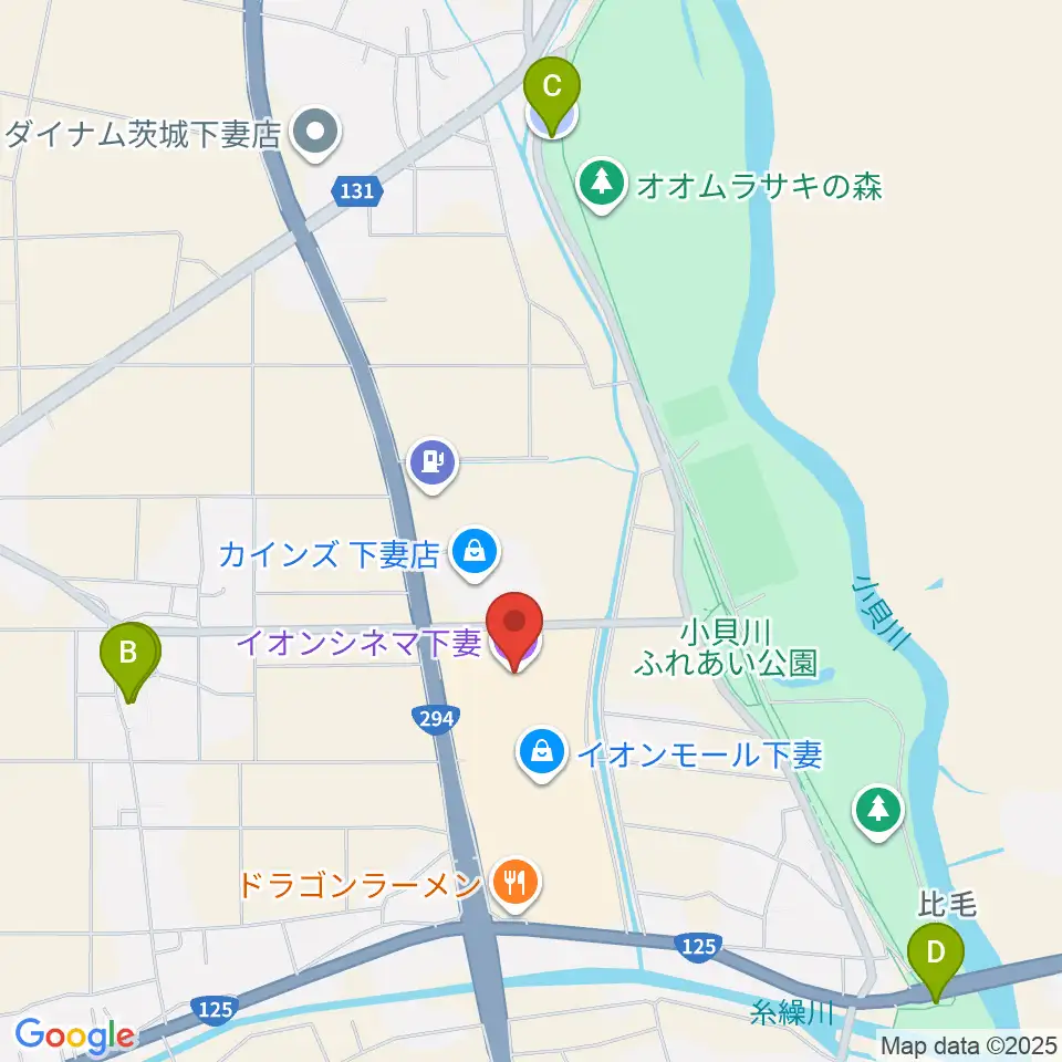 イオンシネマ下妻周辺の駐車場・コインパーキング一覧地図