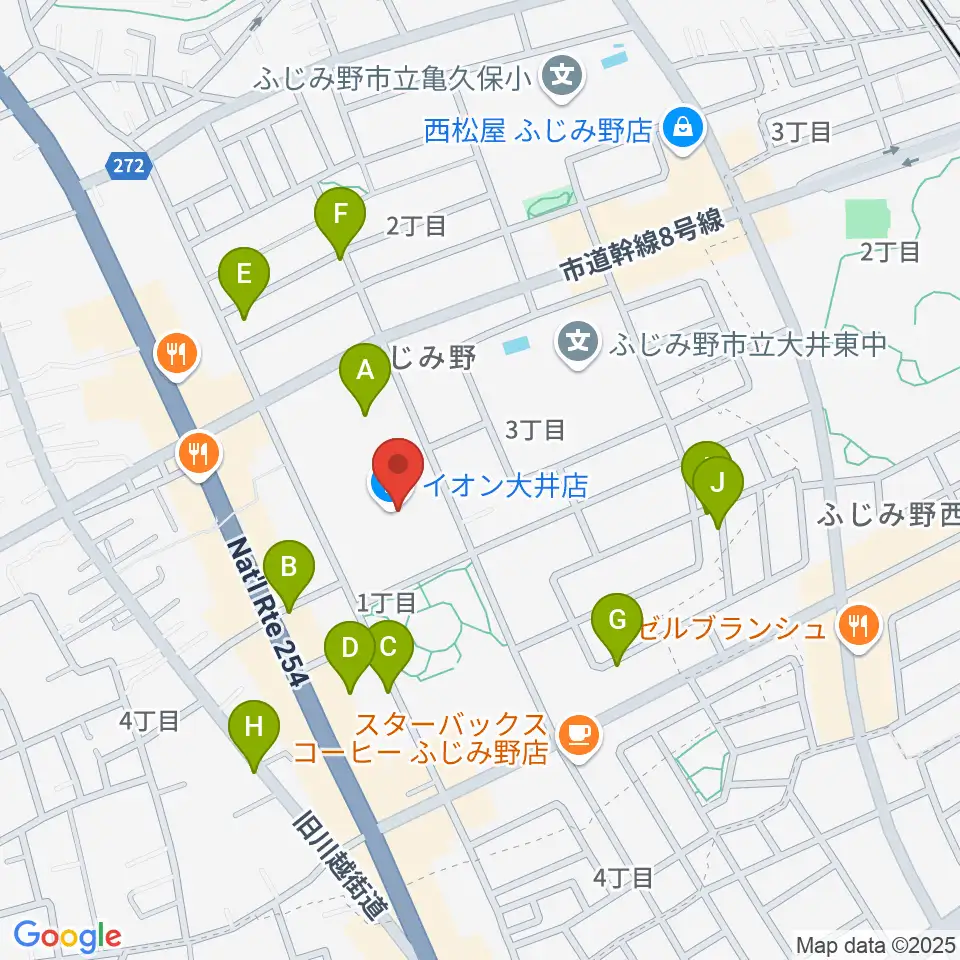 イオンシネマ大井周辺の駐車場・コインパーキング一覧地図