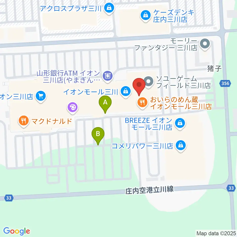 イオンシネマ三川周辺の駐車場・コインパーキング一覧地図