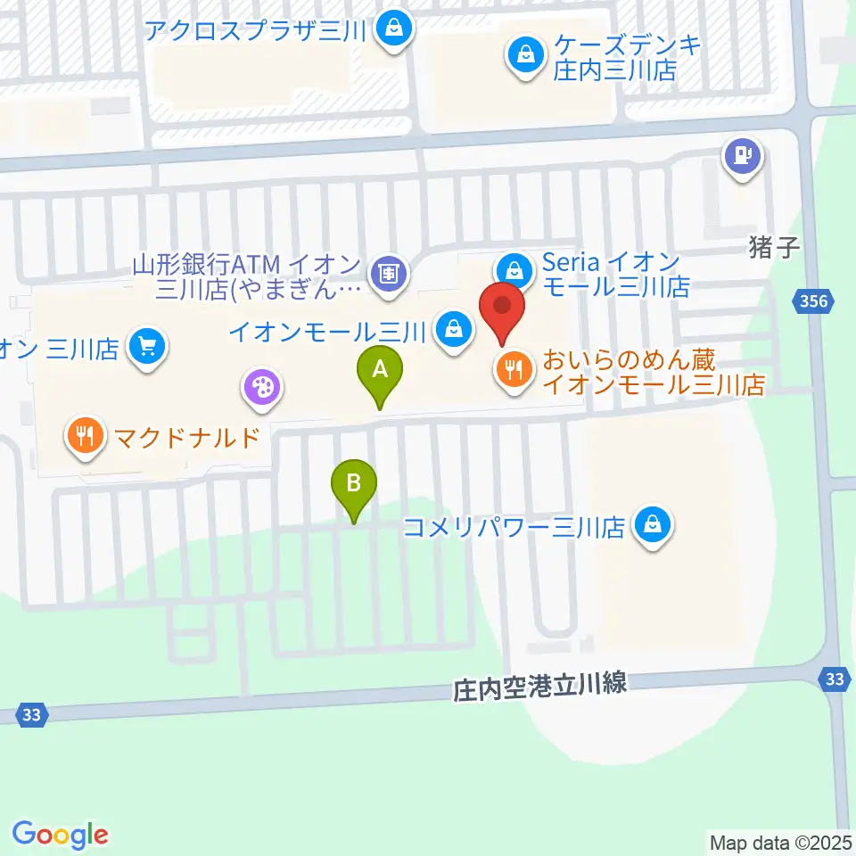 イオンシネマ三川周辺の駐車場・コインパーキング一覧地図